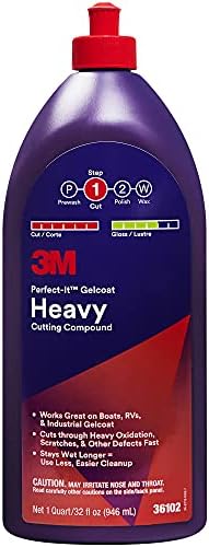 3M Perfect-It Gel Coat Heavy Cut Compound 36102 1 Quart Fiberglass Oxide Remover for Boat RV