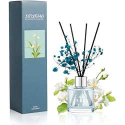 Freesia Reed Diffuser Set, 1.7 oz Scent Diffuser with Dried Flower | for Bathroom Small Place, Last up to 30 Days