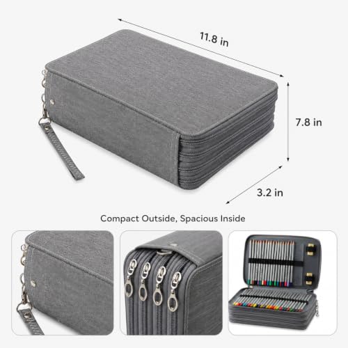 Image of 216 Slots Colored Pencil Case Organizer, 4 Layer Bag