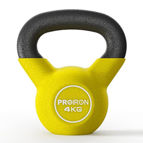 PROIRON Cast Iron/Neoprene Coated kettlebell Weight for Home Gym Fitness & Weight Training (4KG-24KG)