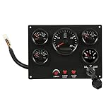 Boat-Instrument-Panel-4000RPM-Marine-Switch-Panel-Tachometer-Fuel-Level-Water-Temperature-Oil-Pressure-Meter-Voltmeter-5-Dash-Gauge-Set