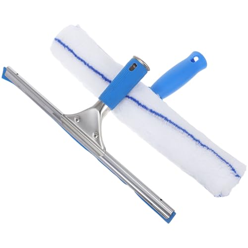 Escobilla de goma para mamparas de baño y azulejos con paño secador de microfibra 2