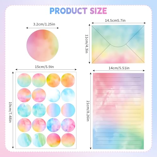 160 Stück Briefpapier mit Umschlag Aquarell Briefpapier Set Briefpapier Mädchen 50 Briefpapier A5+50 Briefumschläge+60 Stickers Schönes Briefumschläge für Einladungskarten Liebesbrief Glückwunschkarte