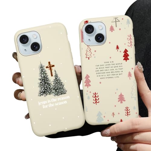 Zrutru 2 Pack Christian Jesus Christmas Phone Cases for iPhone 15 Case