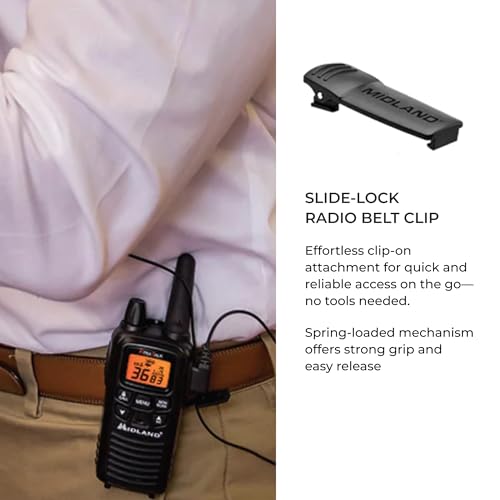 Image of Midland LXT600BB FRS Business Walkie Talkies - Long Range 36-Channel Two-Way Radios with Headsets and Charging Base, NOAA Weather Alerts(2-Pack, Black)