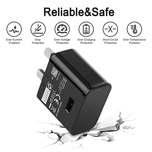 15W USB Fast Adapter Charger Plug for Samsung, BabbleCom USB Mains Wall Charger with Type C Cable 2M for Samsung Galaxy S22/S20/Note10/Note10+/Note9/Note8/S10/S9/S9 Plus/S8/S8 Plus/S7/A71/A53/A52/A13 - Image 2