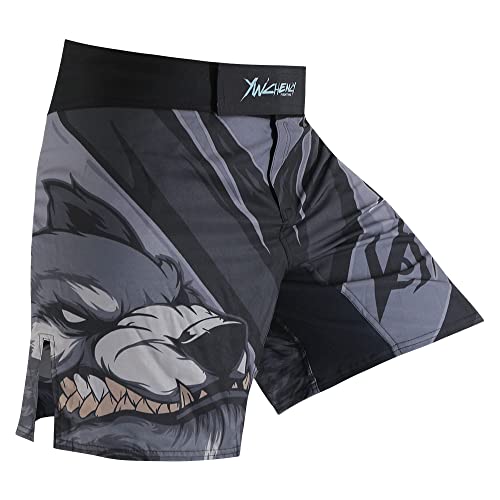 MMA Shorts for Men Fight Grappling Mens BJJ Shorts for Men No Gi Mid Thigh (XL Waist 38inch, yw-dk6) by YWChency - Used condition - US$11.75