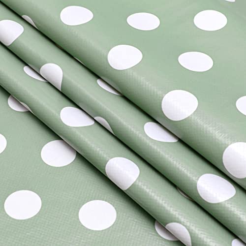 Home Direct Large Rectangular Oilcloth PVC Wipe Clean Tablecloth Table Cover 140cm x 240cm 55x94 Polka Dot (Sage Green) - Image 4
