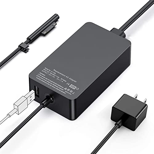 Surface Pro Charger 65W Microsoft Surface Pro Laptop Charger Compatible for Surface Pro 3/4/5/6/7/X/Surface Laptop /2/3 Surface Go & Surface Book, with Wall Plug and Power Cord