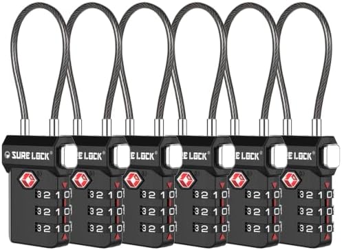 SURE LOCK 3 Digit TSA Approved Luggage Locks