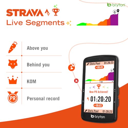Image of Bryton Rider S810 Sensor Bundle 3.5 Inch Color Touchscreen GPS Bike /Cycling Computer, 50H Battery Life, Offline Maps & Navigation, Advanced Climb Challenge 2.0, Live Tracking