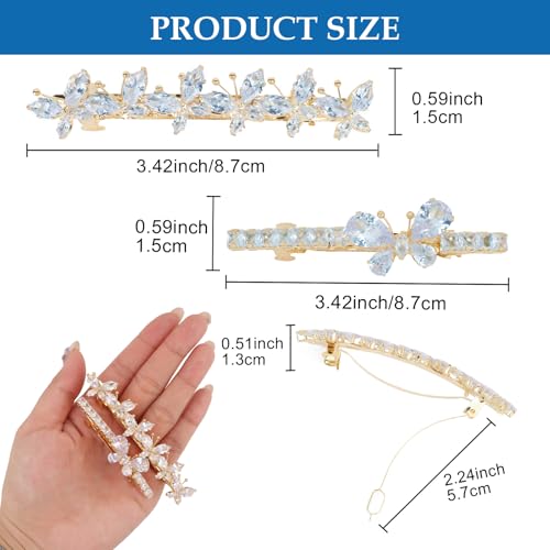 Pinzas doradas con diseño de mariposa de cristal miniatura 2