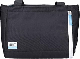 Built Insulated Tote Lunch Bag with Removable Ice Packs, Polyester, Black, 16 x 31 x 22 cm