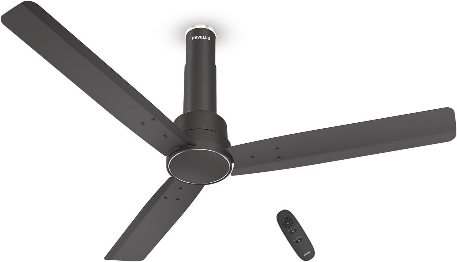 Havells Elio 900mm BLDC Ceiling Fan|Sleek Design|100% Pure Copper wire motor|5 Star Rating|Remot Controlled |Reverse Feature |Watt: 28|Air Flow: 160 cmm|Speed: 430 RPM| 3 Year Warranty (Smoke Brown)