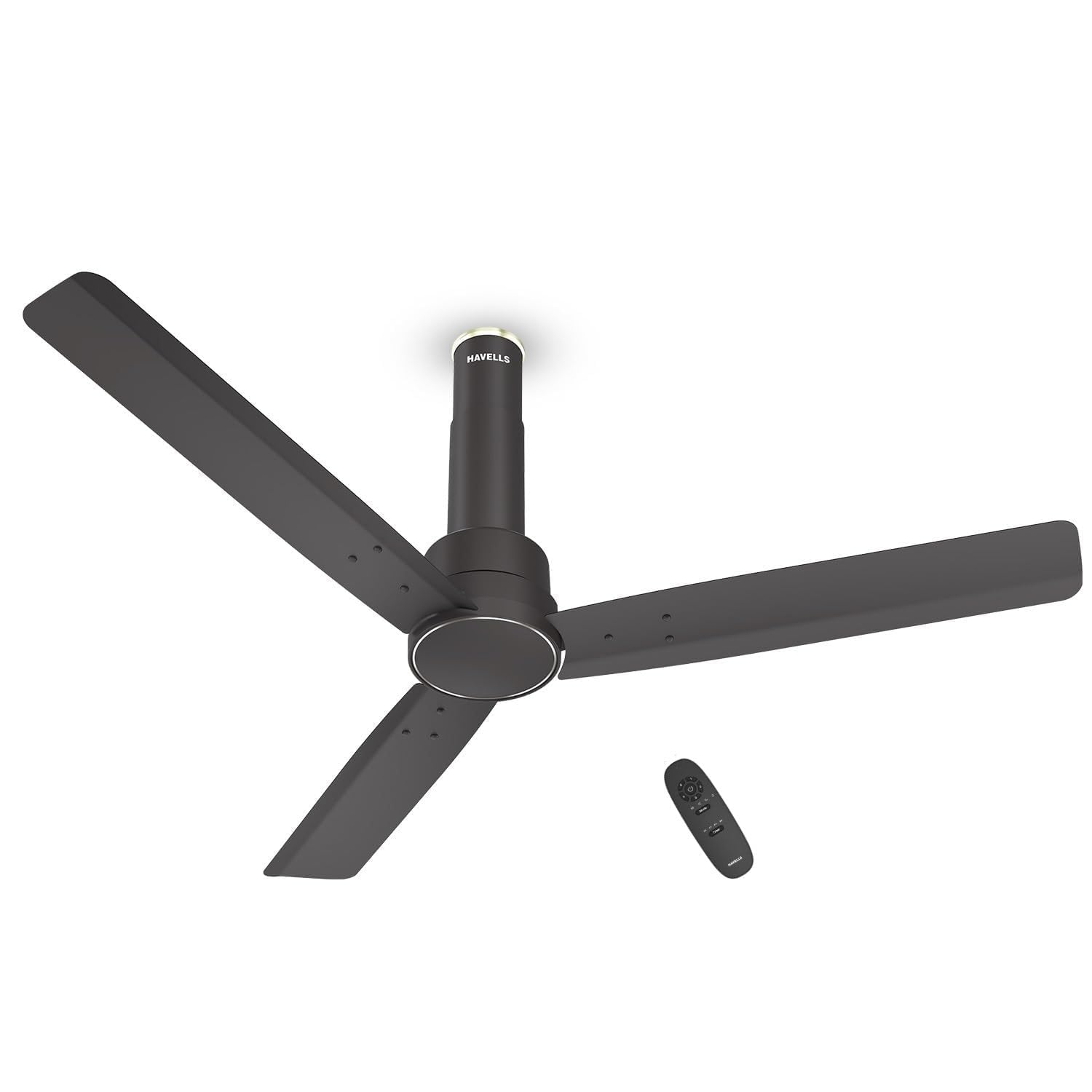 Havells Elio 900mm BLDC Ceiling Fan|Sleek Design|100% Pure Copper wire motor|5 Star Rating|Remot Controlled |Reverse Feature |Watt: 28|Air Flow: 160 cmm|Speed: 430 RPM| 3 Year Warranty (Smoke Brown)
