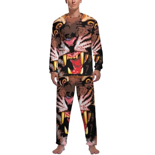 Haut et bas de pyjama homme manche longue à coutures plates anti-frottement