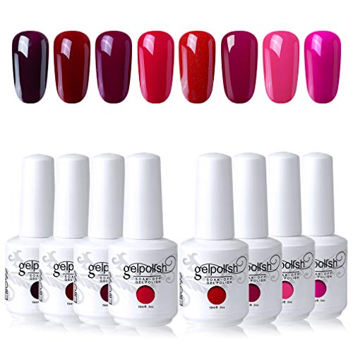 Elite99 Esmaltes de unhas semi-permanentes em gel UV LED, 8 cores kit de maquiagem de unhas de cor 013