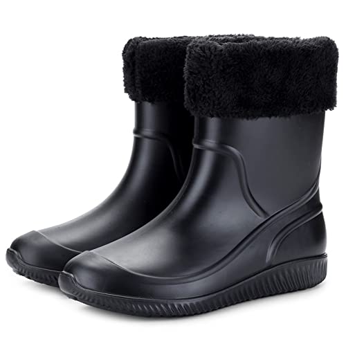 CHUUMEE Men's Rain Boots Waterproof Non-Slip PVC Adult Outdoor Work Rubber Boots