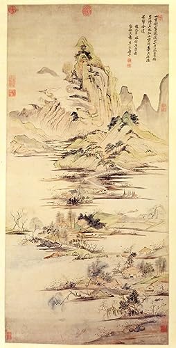 Toile Yun Shouping le plaisir du pêcheur pour un salon zen et élégant