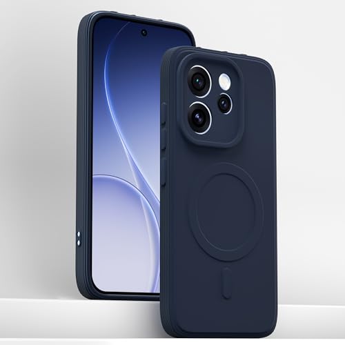 Image of Pikkme Back Cover for Oppo Reno15 Pro 5G Soft Matte Silicone Mag-Safe Design (Mag-Safe Not Support) Camera Protection | Slim Fit Bumper Cover (Blue)