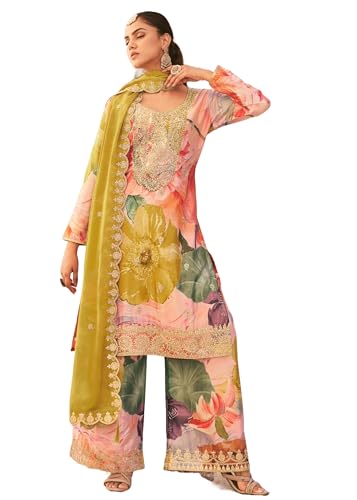Costume indien pour femme en chinon lourd idéal pour mariages et cérémonies