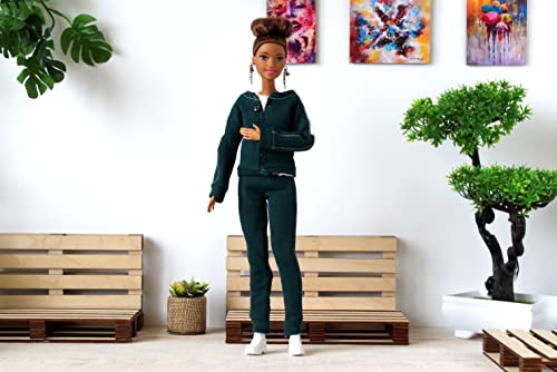 Barb Doll Clothes Face Shield Tv Movie Play Game Costume Outfit 12-Inch Bjd. (Red Overalls (No Face Shield)) #TOP3