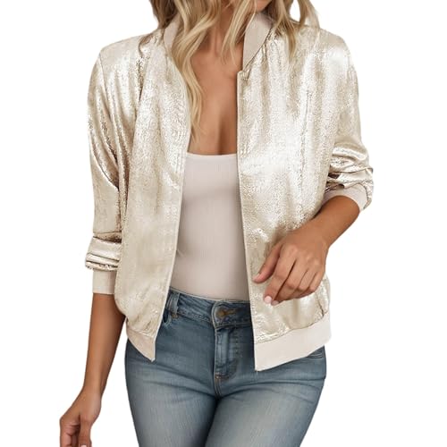 Generisch Grau Damen Casual Jacke Blumenmuster Langarm Bomberjacke Reißverschluss Stehkragen Outwear Kurz Coat Herbst Frühling Leicht Jacke XL XXL 3XL