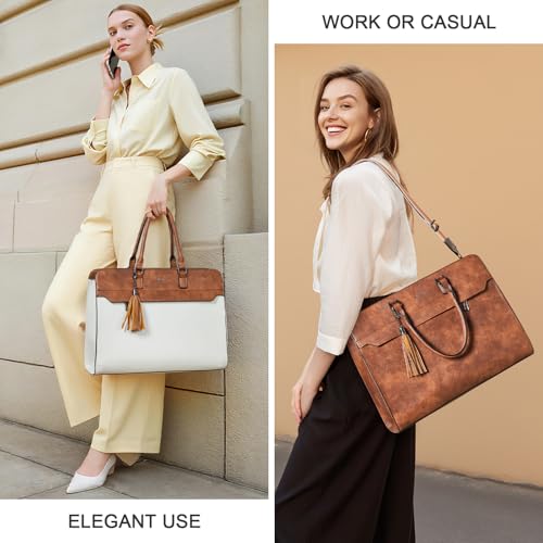 Image of Shrrie 15.6 inches Laptop Bag for Women,Water-Resistant Work Bag Laptop Tote Bag,Briefcase with Satchel Purse
