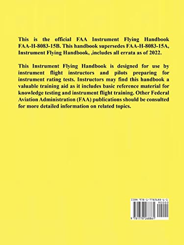 Instrument Flying Handbook FAA-H-8083-15B (Color Print): IFR Pilot Flight Training Study Guide