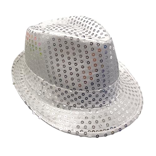 GWAWG Sombrero de lentejuelas, Gorras de Jazz Glitter, Vestido de lujo de lentejuelas Disco Hip-Hop, para la noche de boda de despedida de soltera Mardi Gras, baile temático retro 70