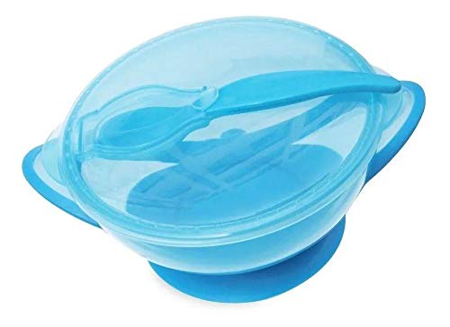 Tigelinha com Ventosa e Colher, Azul, Nûby, Azul