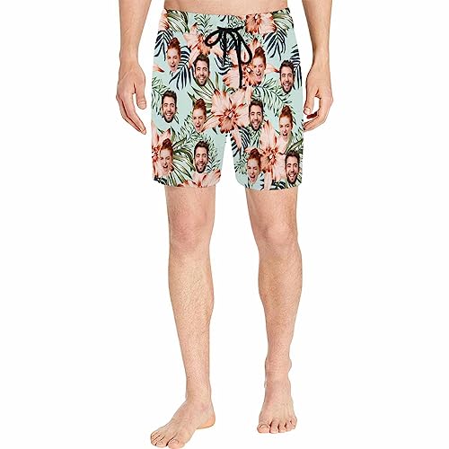 Custom Men'S Swim Trunks with Face Personalized Beach Shorts Quick Dry Board Short Summer Tropical Customized Swim Shorts3