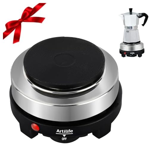 Artilife 500W Small Hot Plate Mini Hot Plate,Artilife 500w Small Electric Hot Plate,Mini Stove Electric Portable Stove Kitchen Cooktop Electric Heater,Perfect Size for Moka Pot 110V