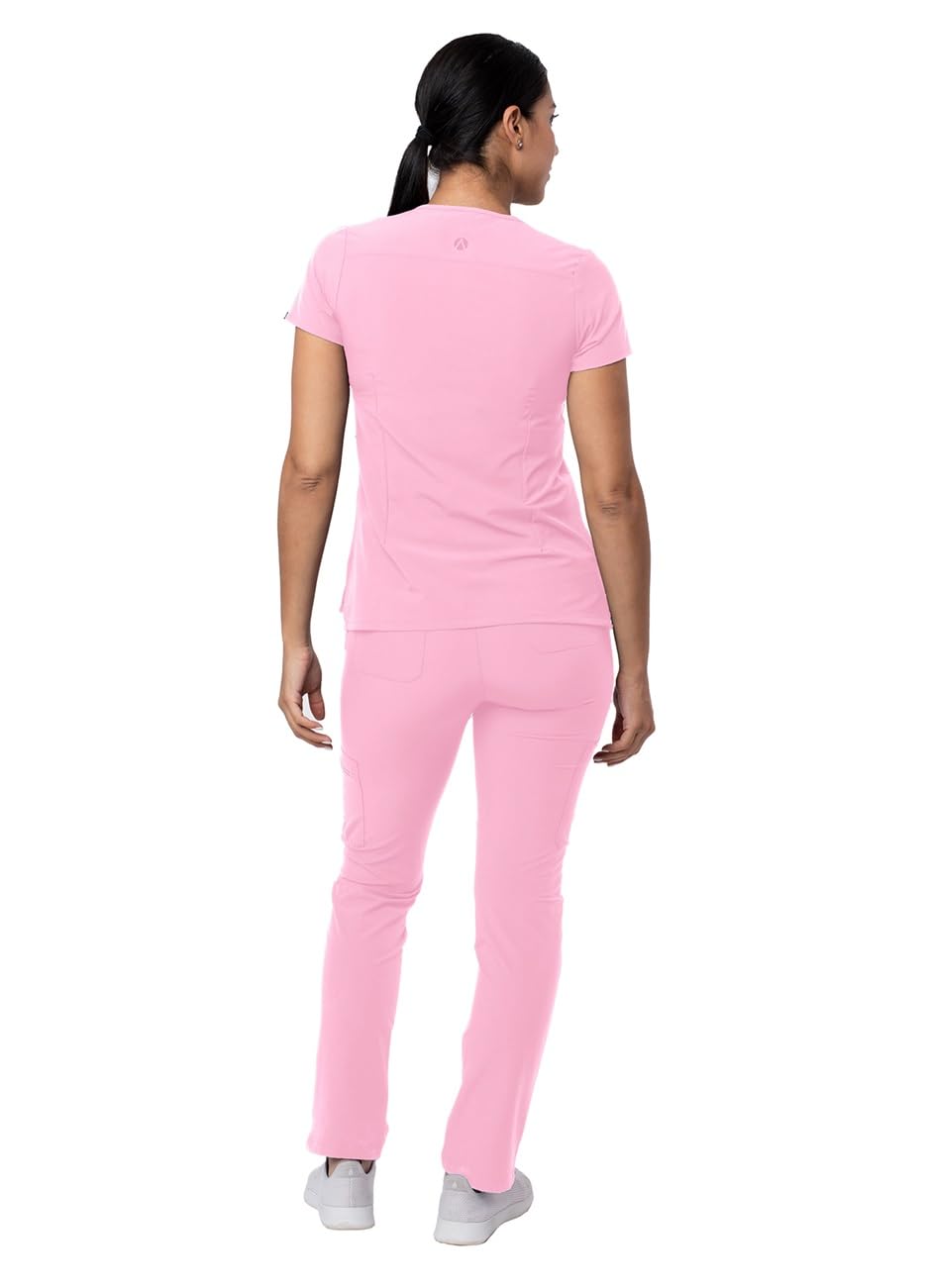 Adar Uniforme médico para mujer Top con babero frontal pantalones cargo skinny