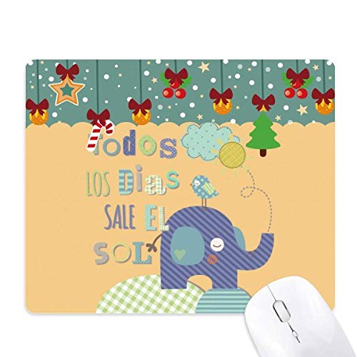 Alfombrilla de ratón decorativa con motivo de elefante y rayas amarillas