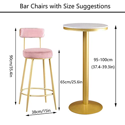 Tabourets de bar en velours rose pour sublimer votre cuisine moderne