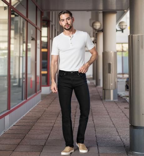 Image of ETHANOL Men's Straight Knit Denim Jeans