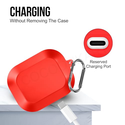 Image of Soft Silicone Case Cover Compatible for Realme Buds Air 8 (Red)