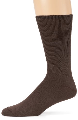 Wigwam Men's Diabetic Walker Crew Length Sock, Brown, X-Large