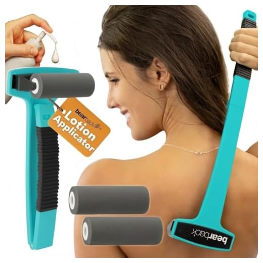 bearback Aplicador de loção para costas e corpo – alça dobrável de longo alcance com 2 rolos de espuma reutilizáveis – aplicar loção, medicamentos, pomada, protetor solar, autobronzeador – American