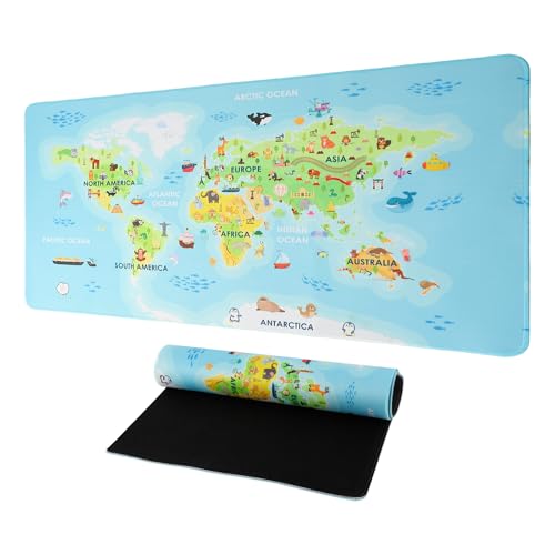 GmeDhc Potector Escritorio Infantil 40 * 70cm, Alfombrilla Gaming Infantil, Tapete Escritorio, Mapamundi Ratón Teclado Alfombrilla de escritorio, Protector Escritorio