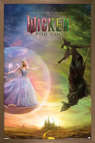 Wicked: For Good (2025) - Bubble One Sheet Wall Poster, 34L" x 22.4W", Bronze Framed Version