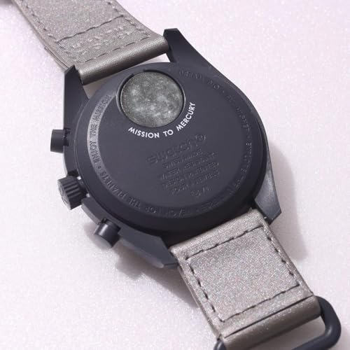 Image of Omega x SWATCH Mercury Watch, Omega Swatch Collaboration, Authentic Product, Box with Shopper, Speedmaster Model, Mission Waterproof, MoonSwatch
