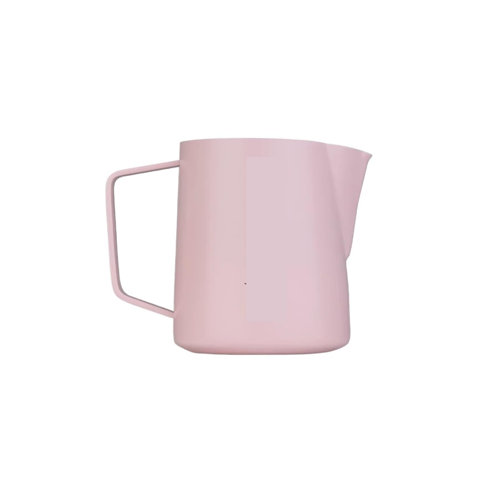 Jarra de espuma leche clásica acero inoxidable 500/600ml, jarras humeantes for capuchino/Latte Art, herramienta café(500ml,Pink A)