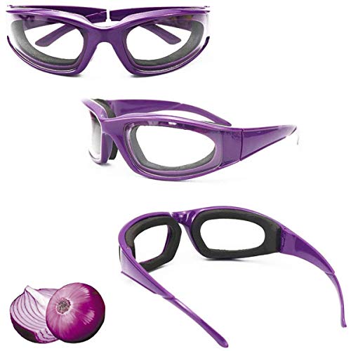 4 Pieces Onion Goggles, Anti-Fog No-Tears Kitchen Onion Glasses with Inside Sponge, Kitchen Gadget for Chopping Onion Cooking Grilling Dustproof, Eye Protector for Women Men Cleaning Kitchen