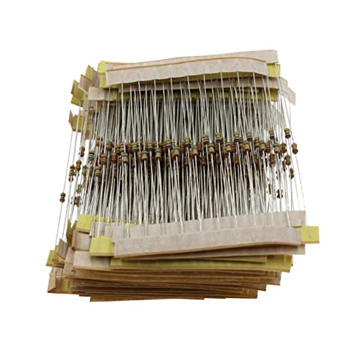 Baugger Resistores de metal,640pcs 1 / 6W 64 Values Kit de Resistores de Filme de Carbono 5% Resisto
