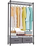 Amazon｜IZEUK ハンガーラック キャスター付き3段 パイプ付き ハンガー