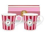 Pip Studio Love Birds Medallion Stripes Red-Pink Henkelbecher Small 0,15l Set2