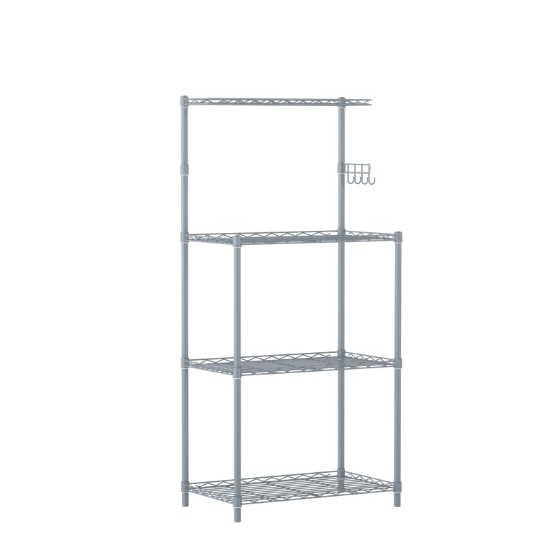 Image of 3-Shelves Microwave Heavy Duty Steel Storage Rack | Multipurpose Shelving Unit for Kitchen, Home & Utility