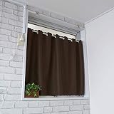cloth shop 布や カフェカーテン 小窓用 遮熱 断熱 【ブラウン [遮光1級] 幅100cm x 丈90cm [1枚入]】